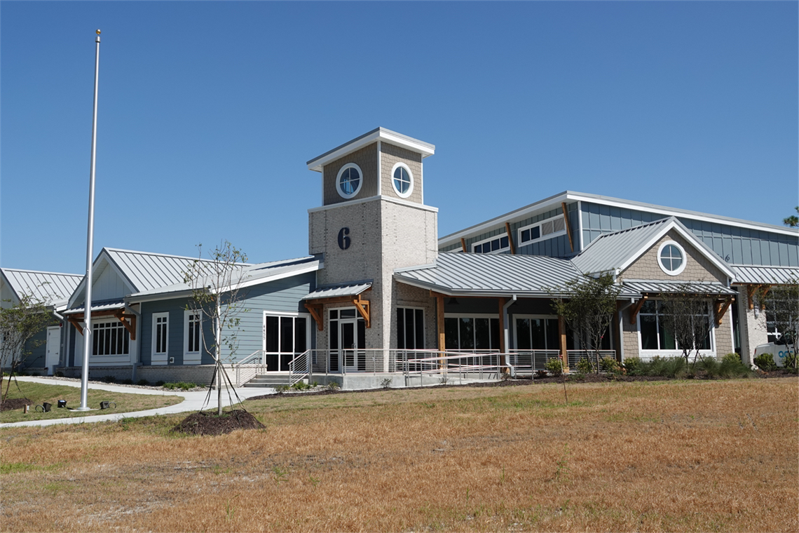 An exterior view of the new Riverlights fire station.