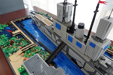 A battleship made out of LEGOs