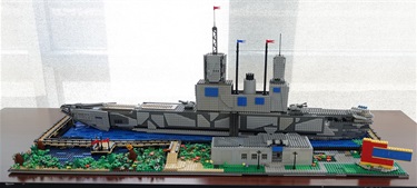 A battleship made out of LEGOs