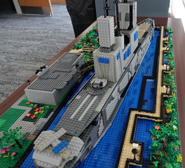 A battleship made out of LEGOs