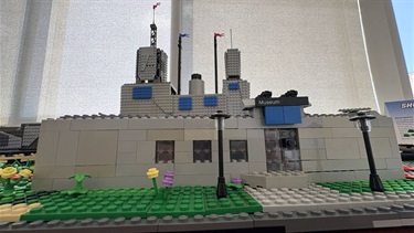A battleship made out of LEGOs