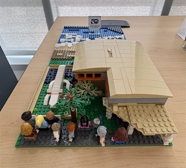 a model of the Fort Fisher aquarium made out of LEGOs