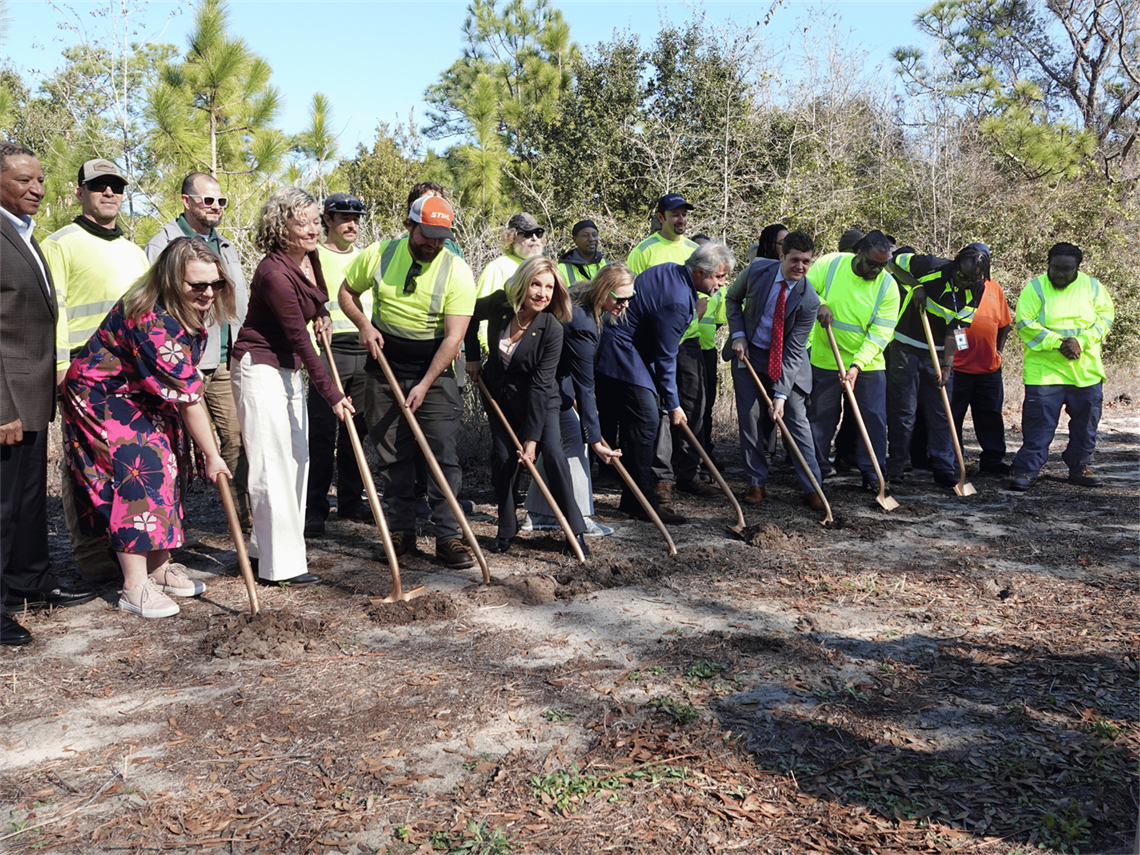 City leaders and Parks staff break ground on the new Ops Facility