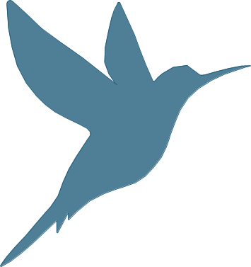 Silhouette of a bird in flight blue