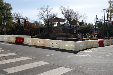 A street barrier around a fountain.jpg