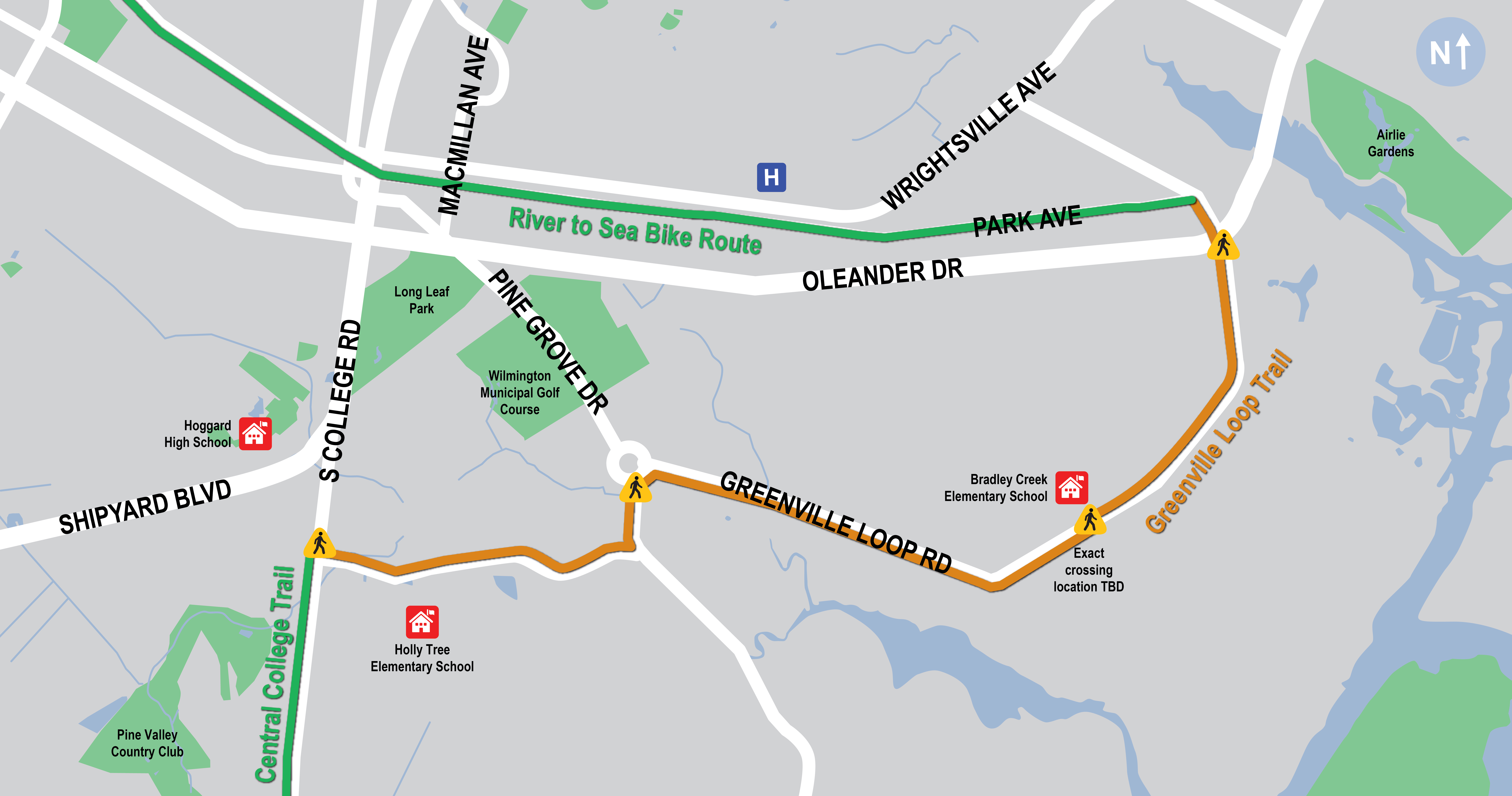 map of proposed Greenville Loop Trail