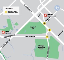 Map of Pine Grove Drive intersection improvements