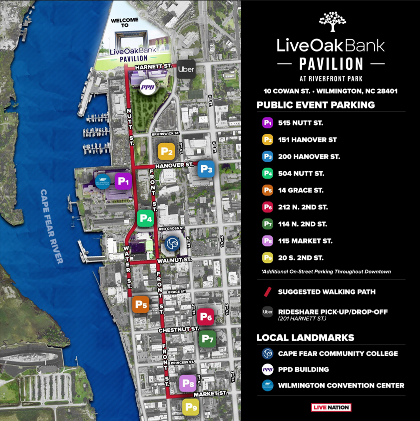 Parking map for the venue