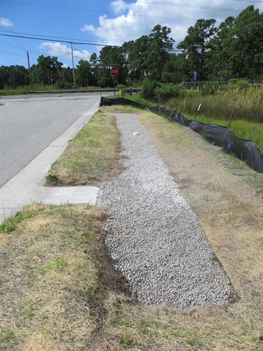 Infiltration trench installed by NCSU.