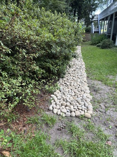 Swale with River Rock