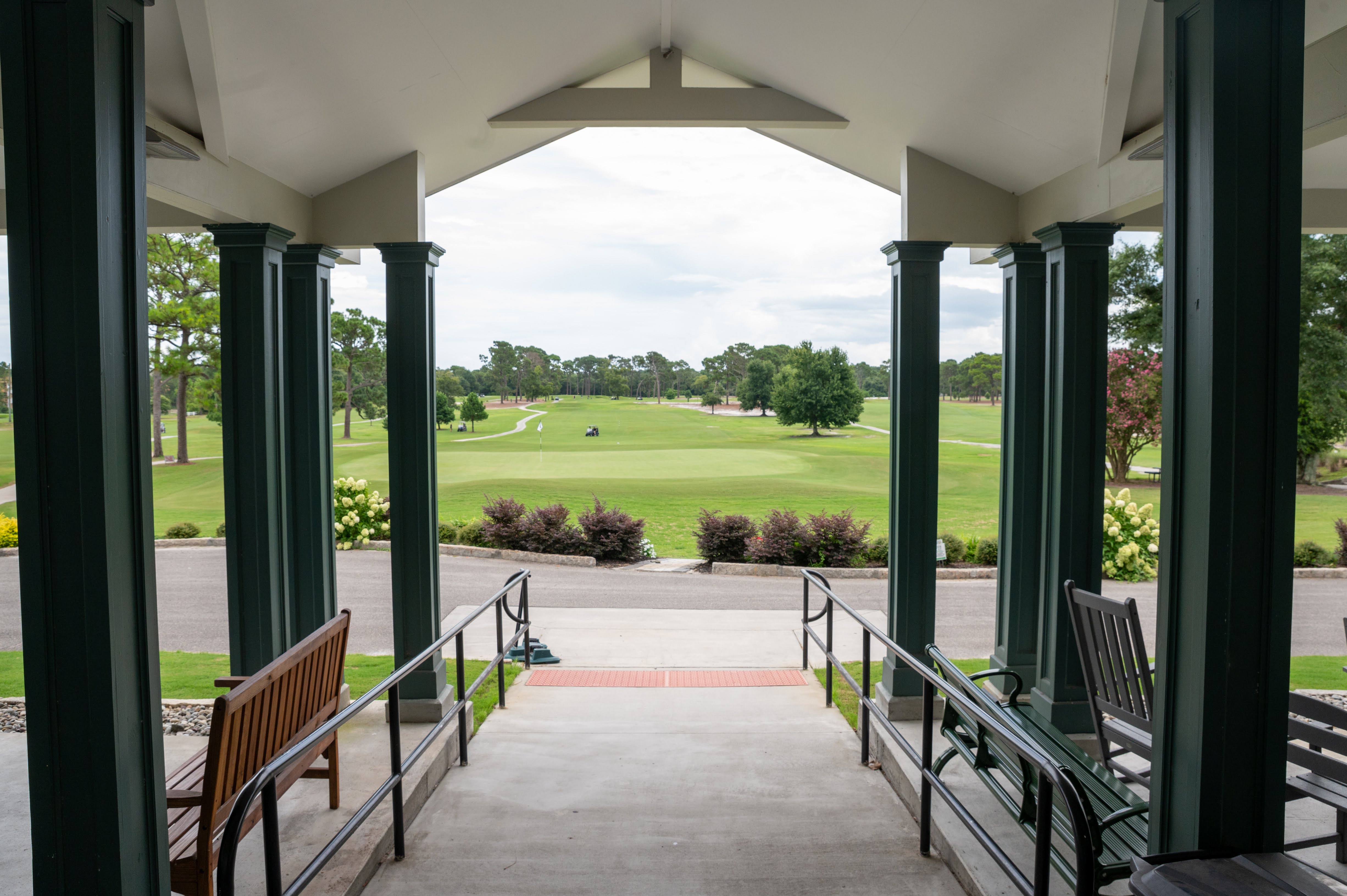 Looking out onto the Municipal Golf Course from the clubhouse